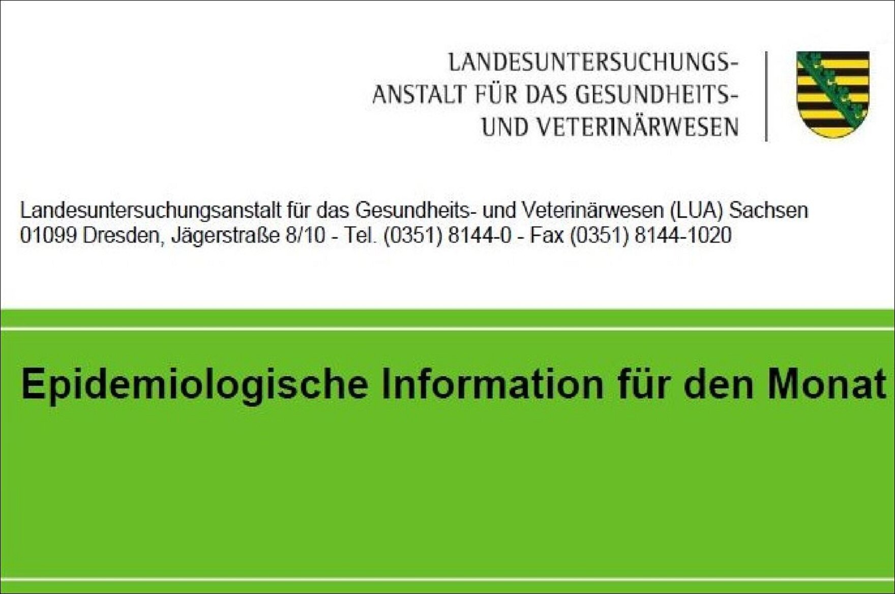 Kopfzeile des epidemiologischen Monatsberichtes